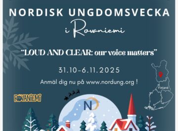 Nordiska ungdomsveckan ”LOUD AND CLEAR: our voice matters” – ansök om plats senast 30.9 featured image